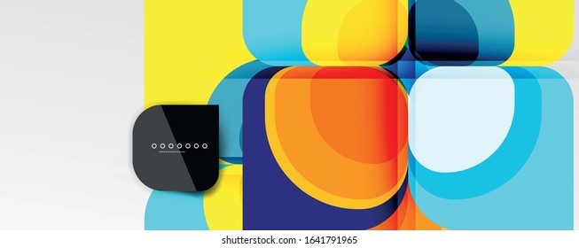 Abstract background - geometric cut paper design flower or square shape composition. Vector Illustration For Wallpaper, Banner, Background, Card, Book Illustration, landing page