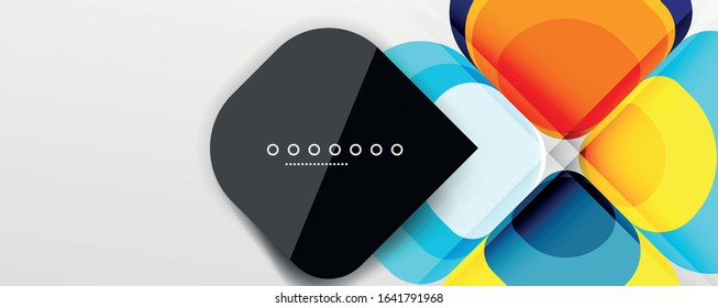 Abstract background - geometric cut paper design flower or square shape composition. Vector Illustration For Wallpaper, Banner, Background, Card, Book Illustration, landing page