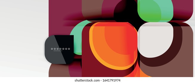 Abstract background - geometric cut paper design flower or square shape composition. Vector Illustration For Wallpaper, Banner, Background, Card, Book Illustration, landing page
