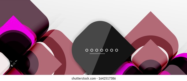 Fondo abstracto - composición de flor de diseño de papel de corte geométrico o de forma cuadrada. Ilustración vectorial para fondo de escritorio, pancarta, fondo, tarjeta, ilustración del libro, página de inicio