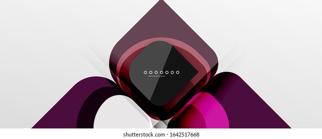 Fondo abstracto - composición de flor de diseño de papel de corte geométrico o de forma cuadrada. Ilustración vectorial para fondo de escritorio, pancarta, fondo, tarjeta, ilustración del libro, página de inicio