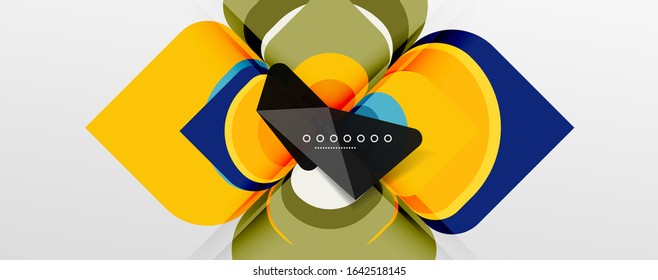 Abstract background - geometric cut paper design flower or square shape composition. Vector Illustration For Wallpaper, Banner, Background, Card, Book Illustration, landing page