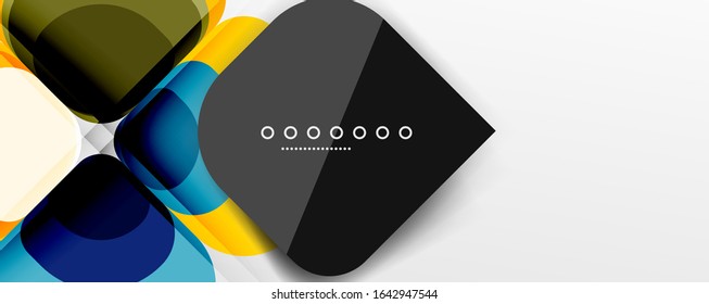 Abstract background - geometric cut paper design flower or square shape composition. Vector Illustration For Wallpaper, Banner, Background, Card, Book Illustration, landing page