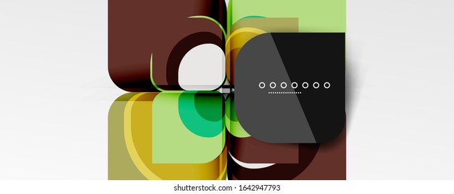 Fondo abstracto - composición de flor de diseño de papel de corte geométrico o de forma cuadrada. Ilustración vectorial para fondo de escritorio, pancarta, fondo, tarjeta, ilustración del libro, página de inicio