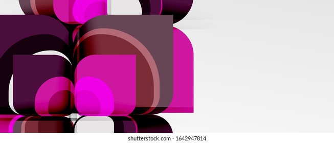 Abstract background - geometric cut paper design flower or square shape composition. Vector Illustration For Wallpaper, Banner, Background, Card, Book Illustration, landing page