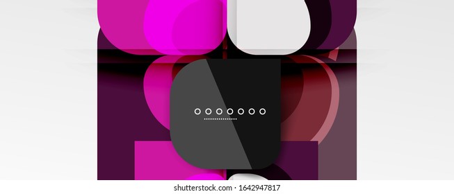 Fondo abstracto - composición de flor de diseño de papel de corte geométrico o de forma cuadrada. Ilustración vectorial para fondo de escritorio, pancarta, fondo, tarjeta, ilustración del libro, página de inicio