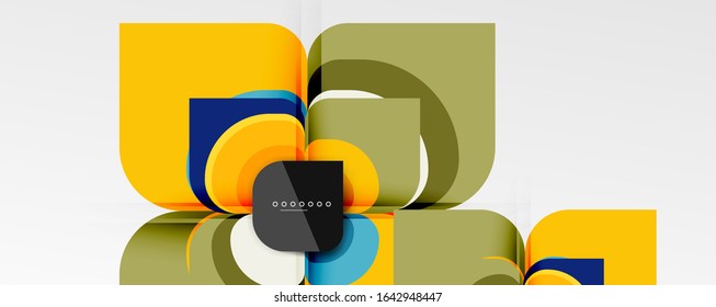 Abstract background - geometric cut paper design flower or square shape composition. Vector Illustration For Wallpaper, Banner, Background, Card, Book Illustration, landing page