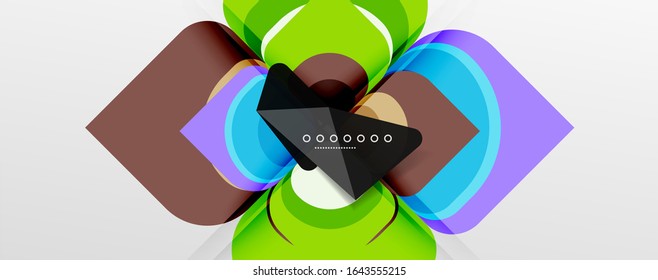 Abstract background - geometric cut paper design flower or square shape composition. Vector Illustration For Wallpaper, Banner, Background, Card, Book Illustration, landing page