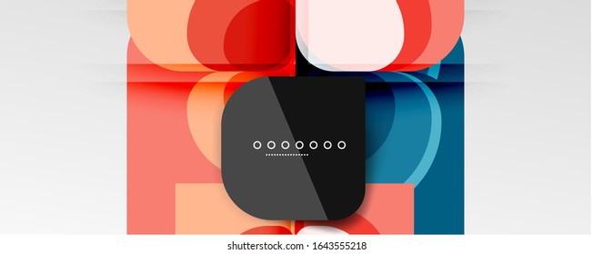Fondo abstracto - composición de flor o forma cuadrada de diseño de papel de corte geométrico. Ilustración vectorial para papel tapiz, pancarta, fondo, tarjeta, ilustración del libro, página de inicio