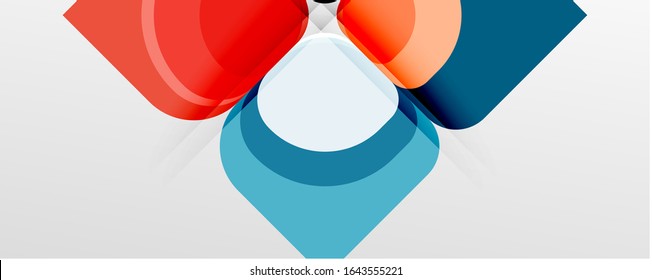 Abstract background - geometric cut paper design flower or square shape composition. Vector Illustration For Wallpaper, Banner, Background, Card, Book Illustration, landing page