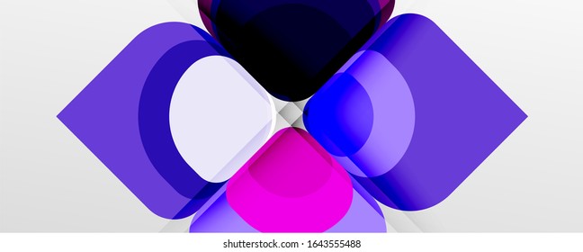 Abstract background - geometric cut paper design flower or square shape composition. Vector Illustration For Wallpaper, Banner, Background, Card, Book Illustration, landing page