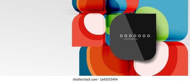 Abstract background - geometric cut paper design flower or square shape composition. Vector Illustration For Wallpaper, Banner, Background, Card, Book Illustration, landing page