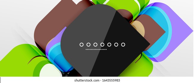 Abstract background - geometric cut paper design flower or square shape composition. Vector Illustration For Wallpaper, Banner, Background, Card, Book Illustration, landing page
