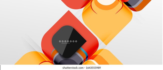 Abstract background - geometric cut paper design flower or square shape composition. Vector Illustration For Wallpaper, Banner, Background, Card, Book Illustration, landing page