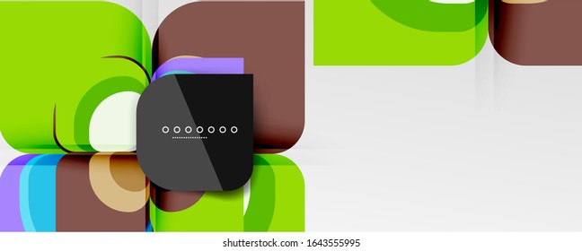 Abstract background - geometric cut paper design flower or square shape composition. Vector Illustration For Wallpaper, Banner, Background, Card, Book Illustration, landing page