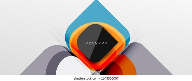 Abstract background - geometric cut paper design flower or square shape composition. Vector Illustration For Wallpaper, Banner, Background, Card, Book Illustration, landing page