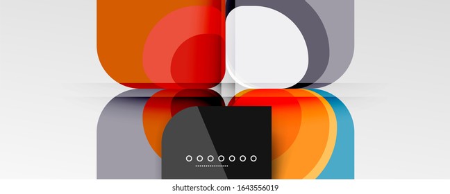 Abstract background - geometric cut paper design flower or square shape composition. Vector Illustration For Wallpaper, Banner, Background, Card, Book Illustration, landing page