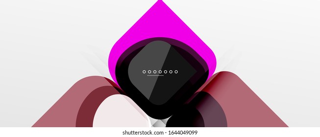 Fondo abstracto - composición de flor de diseño de papel de corte geométrico o de forma cuadrada. Ilustración vectorial para fondo de escritorio, pancarta, fondo, tarjeta, ilustración del libro, página de inicio