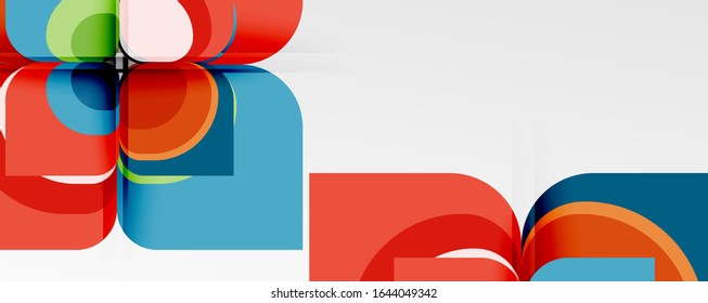 Abstract background - geometric cut paper design flower or square shape composition. Vector Illustration For Wallpaper, Banner, Background, Card, Book Illustration, landing page