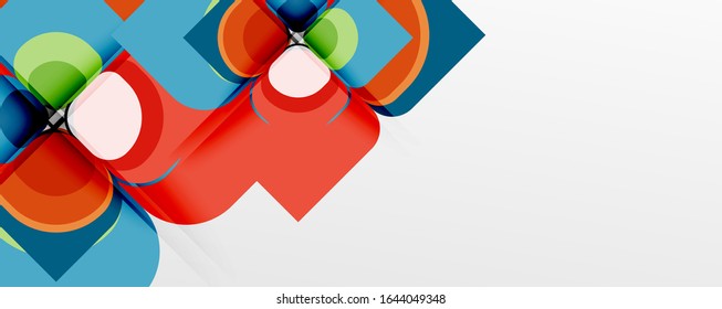 Abstract background - geometric cut paper design flower or square shape composition. Vector Illustration For Wallpaper, Banner, Background, Card, Book Illustration, landing page