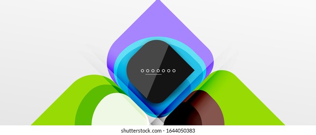 Abstract background - geometric cut paper design flower or square shape composition. Vector Illustration For Wallpaper, Banner, Background, Card, Book Illustration, landing page