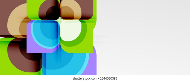 Abstract background - geometric cut paper design flower or square shape composition. Vector Illustration For Wallpaper, Banner, Background, Card, Book Illustration, landing page