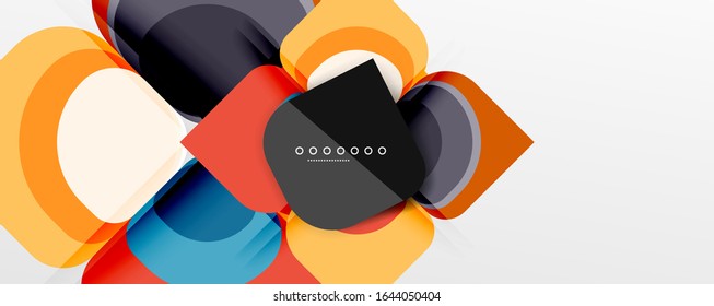 Abstract background - geometric cut paper design flower or square shape composition. Vector Illustration For Wallpaper, Banner, Background, Card, Book Illustration, landing page