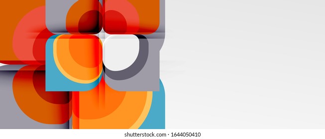 Abstract background - geometric cut paper design flower or square shape composition. Vector Illustration For Wallpaper, Banner, Background, Card, Book Illustration, landing page