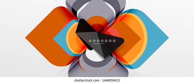 Fondo abstracto - composición de flor o forma cuadrada de diseño de papel de corte geométrico. Ilustración vectorial para papel tapiz, pancarta, fondo, tarjeta, ilustración del libro, página de inicio
