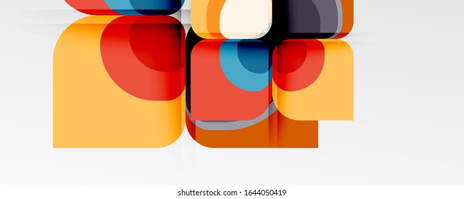 Abstract background - geometric cut paper design flower or square shape composition. Vector Illustration For Wallpaper, Banner, Background, Card, Book Illustration, landing page