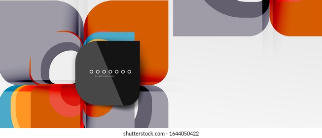 Abstract background - geometric cut paper design flower or square shape composition. Vector Illustration For Wallpaper, Banner, Background, Card, Book Illustration, landing page