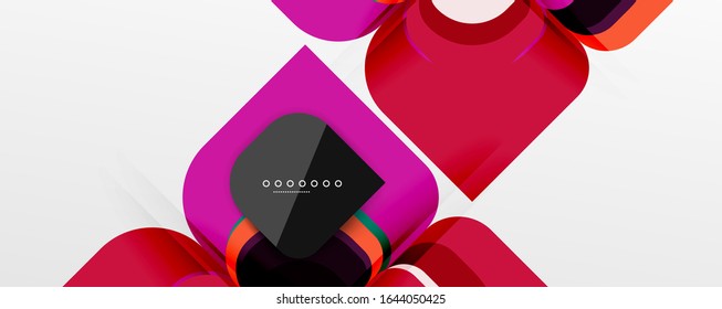 Abstract background - geometric cut paper design flower or square shape composition. Vector Illustration For Wallpaper, Banner, Background, Card, Book Illustration, landing page