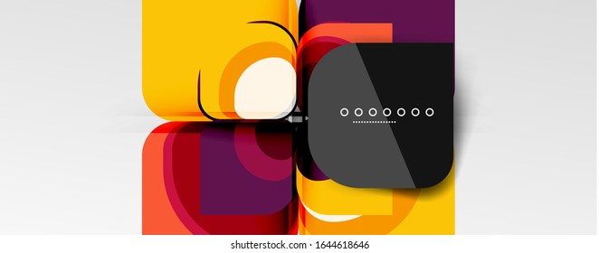 Abstract background - geometric cut paper design flower or square shape composition. Vector Illustration For Wallpaper, Banner, Background, Card, Book Illustration, landing page