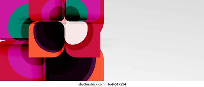 Fondo abstracto - composición de flor o forma cuadrada de diseño de papel de corte geométrico. Ilustración vectorial para papel tapiz, pancarta, fondo, tarjeta, ilustración del libro, página de inicio