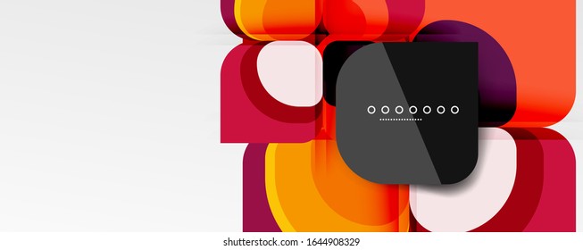 Abstract background - geometric cut paper design flower or square shape composition. Vector Illustration For Wallpaper, Banner, Background, Card, Book Illustration, landing page