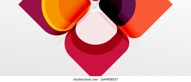 Abstract background - geometric cut paper design flower or square shape composition. Vector Illustration For Wallpaper, Banner, Background, Card, Book Illustration, landing page