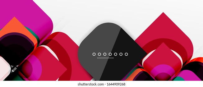 Abstract background - geometric cut paper design flower or square shape composition. Vector Illustration For Wallpaper, Banner, Background, Card, Book Illustration, landing page