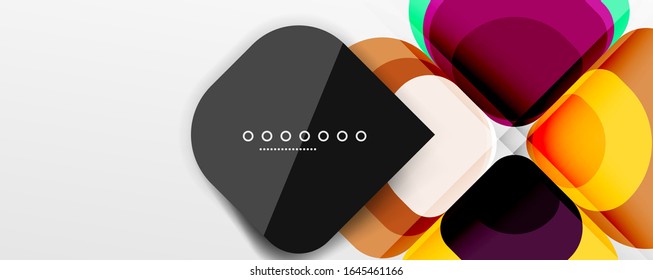 Abstract background - geometric cut paper design flower or square shape composition. Vector Illustration For Wallpaper, Banner, Background, Card, Book Illustration, landing page