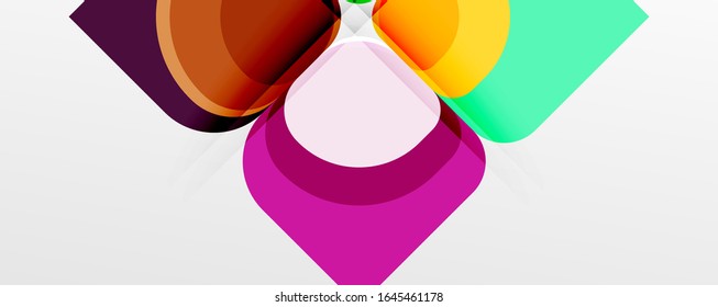 Abstract background - geometric cut paper design flower or square shape composition. Vector Illustration For Wallpaper, Banner, Background, Card, Book Illustration, landing page