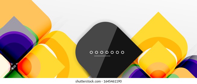 Abstract background - geometric cut paper design flower or square shape composition. Vector Illustration For Wallpaper, Banner, Background, Card, Book Illustration, landing page