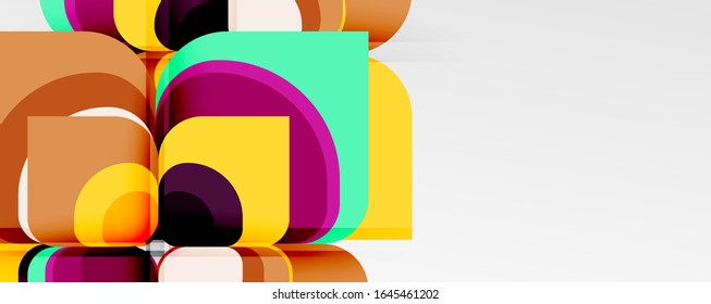 Fondo abstracto - composición de flor o forma cuadrada de diseño de papel de corte geométrico. Ilustración vectorial para papel tapiz, pancarta, fondo, tarjeta, ilustración del libro, página de inicio