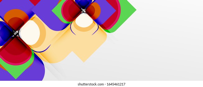 Abstract background - geometric cut paper design flower or square shape composition. Vector Illustration For Wallpaper, Banner, Background, Card, Book Illustration, landing page