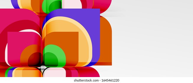 Abstract background - geometric cut paper design flower or square shape composition. Vector Illustration For Wallpaper, Banner, Background, Card, Book Illustration, landing page