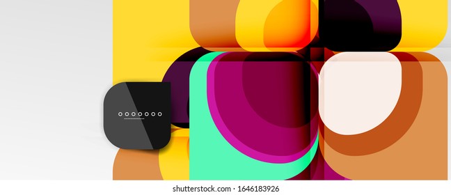 Abstract background - geometric cut paper design flower or square shape composition. Vector Illustration For Wallpaper, Banner, Background, Card, Book Illustration, landing page
