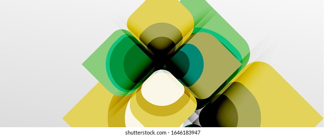 Abstract background - geometric cut paper design flower or square shape composition. Vector Illustration For Wallpaper, Banner, Background, Card, Book Illustration, landing page