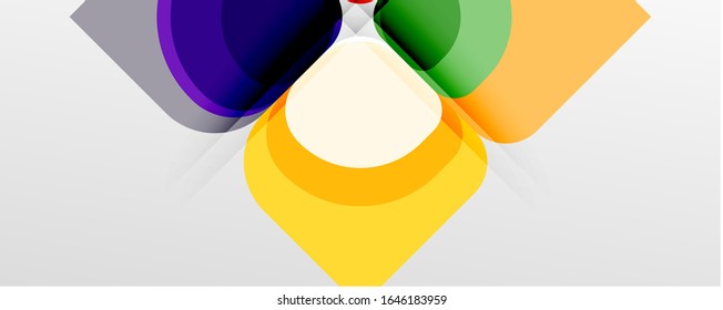 Abstract background - geometric cut paper design flower or square shape composition. Vector Illustration For Wallpaper, Banner, Background, Card, Book Illustration, landing page