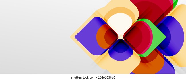 Abstract background - geometric cut paper design flower or square shape composition. Vector Illustration For Wallpaper, Banner, Background, Card, Book Illustration, landing page