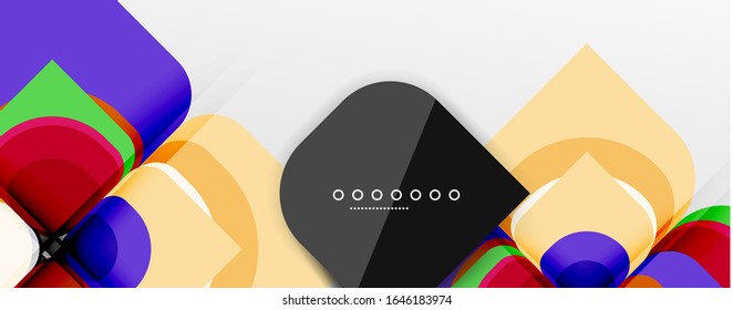 Abstract background - geometric cut paper design flower or square shape composition. Vector Illustration For Wallpaper, Banner, Background, Card, Book Illustration, landing page
