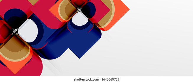 Abstract background - geometric cut paper design flower or square shape composition. Vector Illustration For Wallpaper, Banner, Background, Card, Book Illustration, landing page