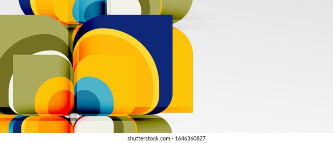 Abstract background - geometric cut paper design flower or square shape composition. Vector Illustration For Wallpaper, Banner, Background, Card, Book Illustration, landing page